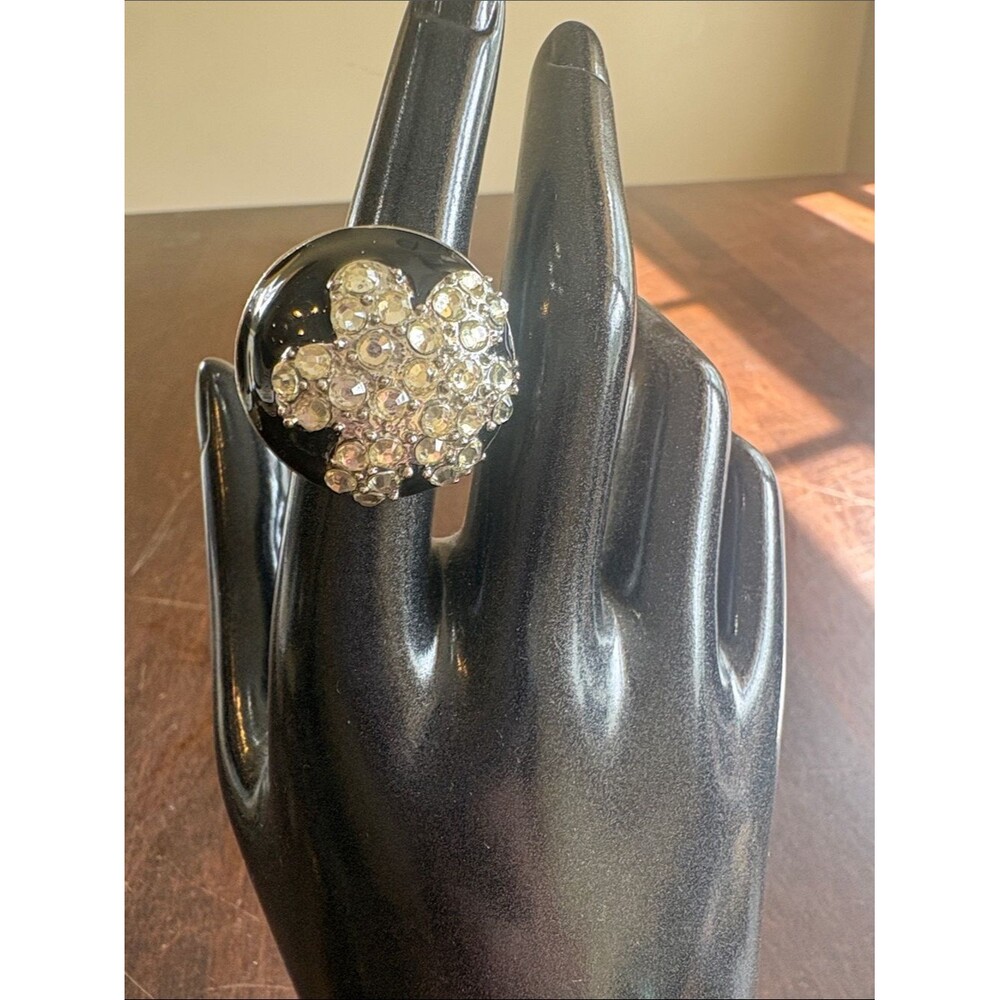 Vintage Crystal Cluster Flower Statement Ring